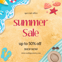 Orange Joyful Summer Sale Instagram Post template