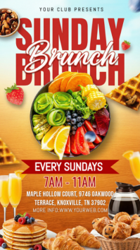 Orange Sunday Brunch История на Instagram Template