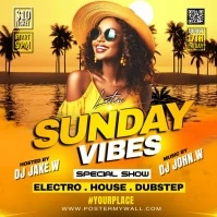 Orange Joyful Sunday Latin Party Instagram Po template