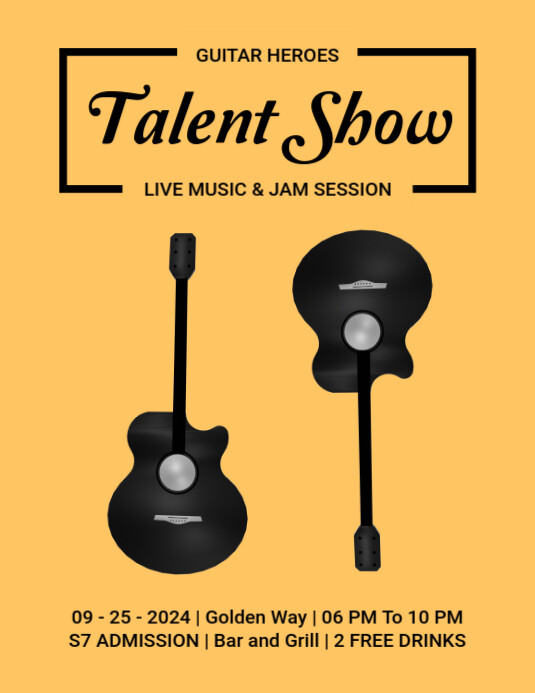 Orange Joyful Talent Show Flyer (us Letter) template