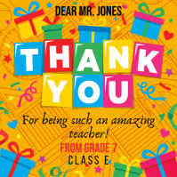 Orange Joyful Teacher Appreciation Instagram Post Instagram-opslag template