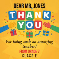 Orange Joyful Teacher Appreciation Square Quadrato (1:1) template