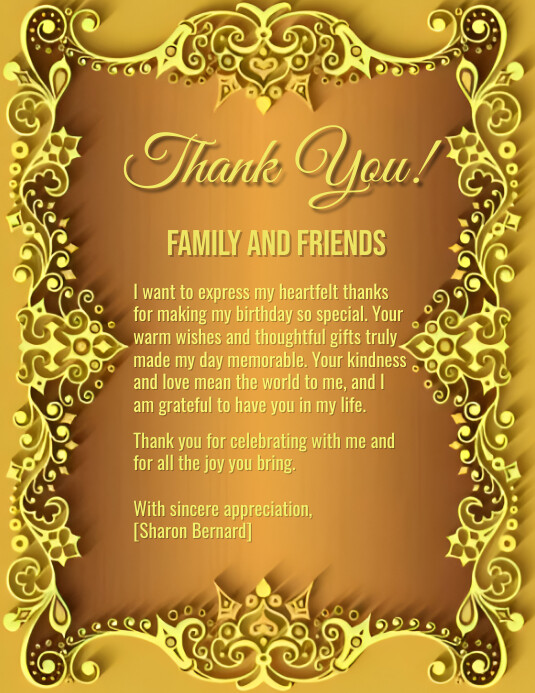 Orange Joyful Thank You Flyer (us Letter) template