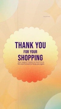 Orange Joyful Thank You For Shopping Video Digital Display (9:16) template
