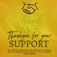 Orange Joyful Thank You For Your Support Instagram Post template