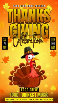 Orange Joyful Thanks Giving Celebration Instagram Story template