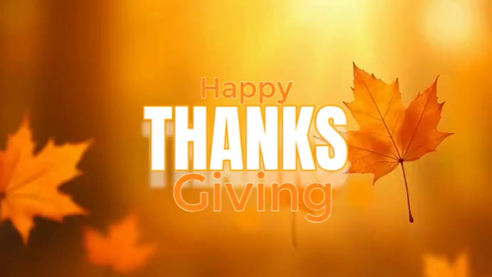 Orange Joyful Thanksgiving, Digital Display (16:9) template