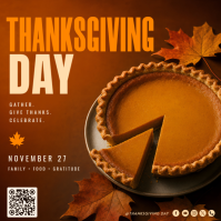 橙色 Thanksgiving Day Event Instagram 帖子 Template