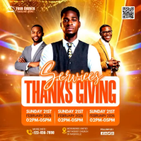 Arancione Thanksgiving Church Service Pos Instagram Template