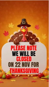 Orange Thanksgiving Closure Instagram Story Template