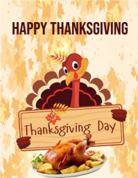 Orange Joyful Thanksgiving Flyer (us Letter), thanksgiving dinner, template