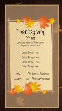 Orange Joyful Thanksgiving Instagram Reel template