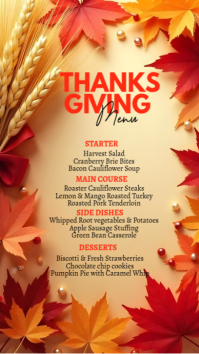 Orange Thanksgiving Menu Instagram Story Template