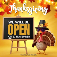 Orange Thanksgiving Announcement Square Template