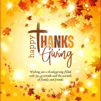 Orange Joyful Thanksgiving Square (1:1) template