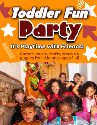 Orange Joyful Toddler Fun Party  Flyer (us Letter) template