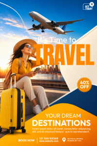 Orange Travel Promotion Баннер 4' × 6' Template
