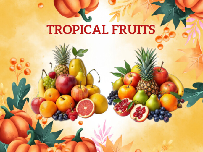 Orange Joyful Tropical Fruits Presentation 演示 template