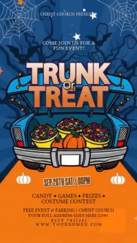 橙色 Trunk or Treat Event Tampilan Digital Template