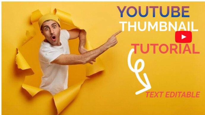 Orange Joyful  Tutorial  Youtube Thumbnail template
