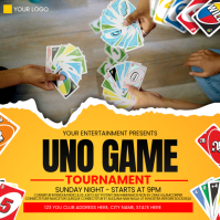 Orange UNO Game Tournament Instagram Post Template