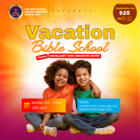 Orange Joyful Vacation Bible School Square สี่เหลี่ยมจัตุรัส (1:1) template