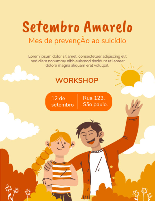 Orange Joyful Vertical-poster-template-brazilian-suicide-prevention-month-awareness Flyer (us Letter