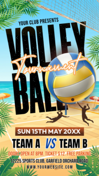 Orange Joyful Volleyball Tournament Instagram Story template
