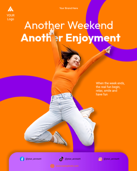 Orange joyful weekend enjoyment instagram portrait Template | PosterMyWall