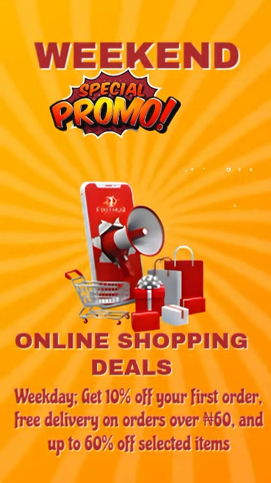 Orange Joyful Weekend Special Promo Instagram Reel Template | PosterMyWall