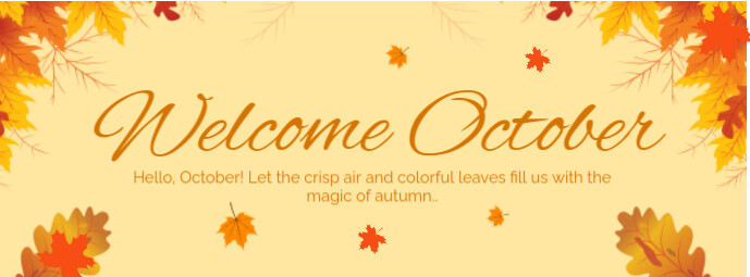 Orange Joyful Welcome October Facebook Cover Photo Template | PosterMyWall