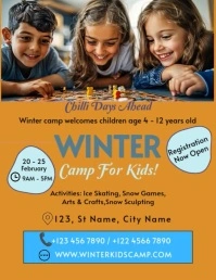 Orange Joyful Winter Camp Flyer (us Letter) template