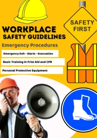 Orange Joyful Workplace Safety  A4 template