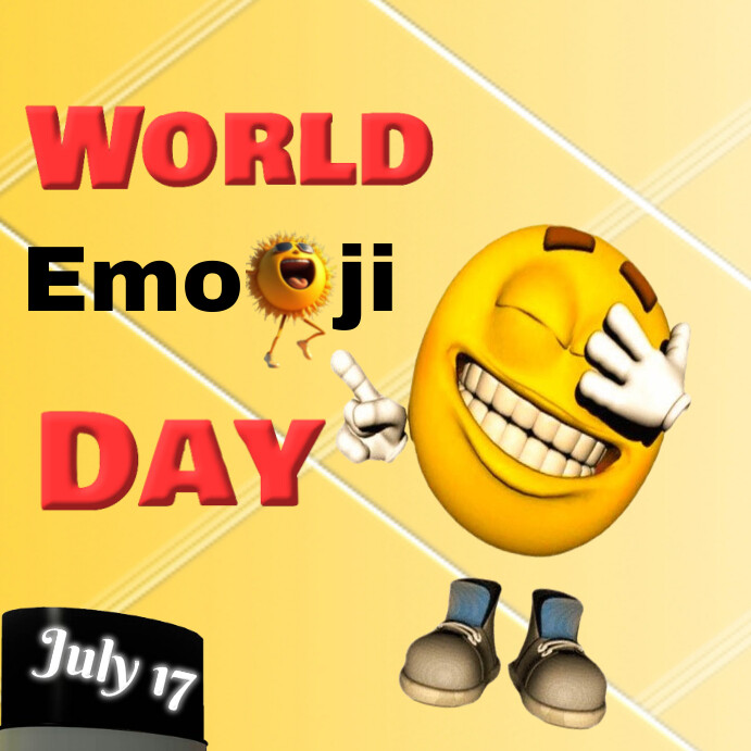Plantilla de Orange Joyful World Emoji Day Celebration In | PosterMyWall
