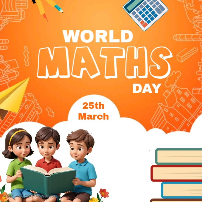 Orange Joyful World Maths Day Instagram Post Template | PosterMyWall