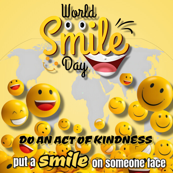 Orange Joyful World Smile Day Instagram Post Template | PosterMyWall
