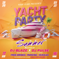 Orange Joyful Yacht Party Instagram Post Instagram-Beitrag template