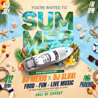 Orange Joyful Yacht Party Square Video Cuadrado (1:1) template
