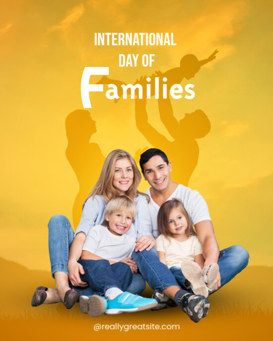 Orange Joyful Yellow And White Playful Creative International Day Of Families Instagram Portrait template