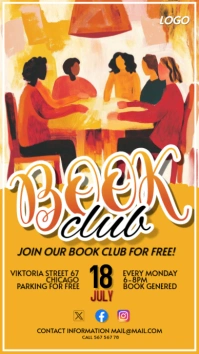 Orange Joyful Yellow Instagram book club Story template