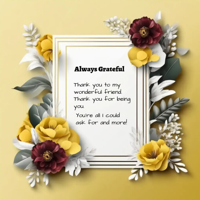 Orange Joyful Yellow Thank You Template Instagram Post | PosterMyWall