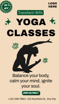 Yoga Classes Ads Free Template Digital Display (9:16)