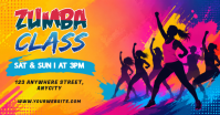 Orange Joyful Zumba Class Facebook Shared Image Isithombe Esabiwe ku-Facebook template