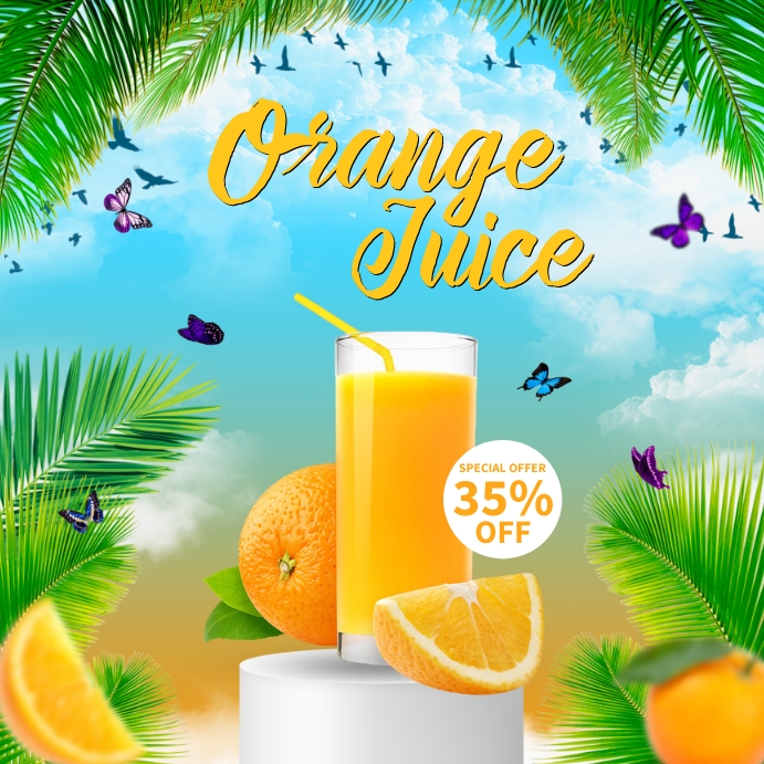 Orange Juice Ads Template | PosterMyWall