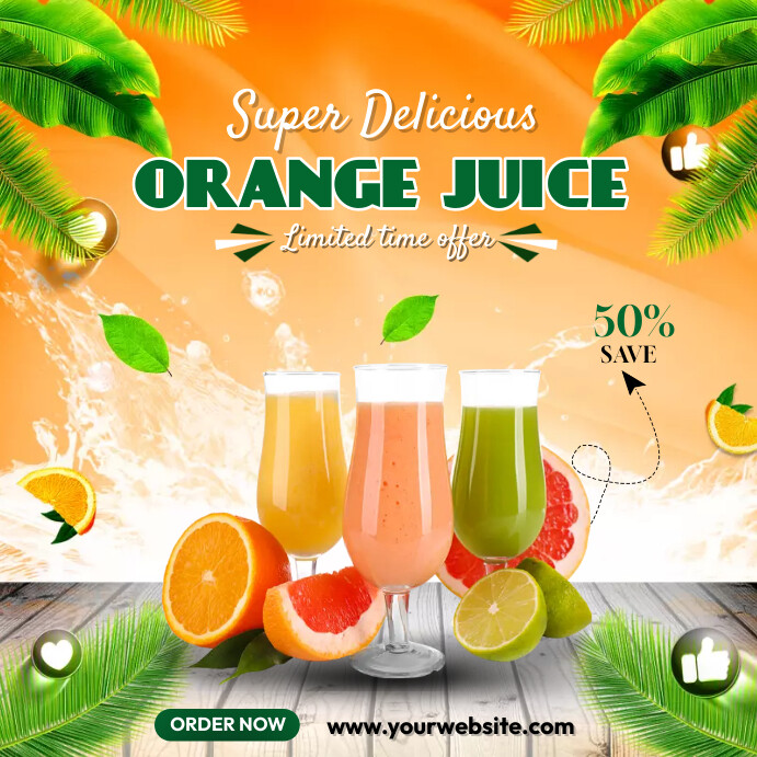 Orange Juice Menu Ads Iphosti le-Instagram template