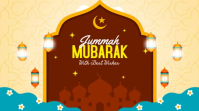 Orange Jummah Mubarak Digital Display Video template