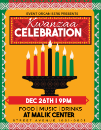 Orange Kwanzaa Celebration  Flyer (us Letter) template
