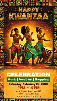 Orange Kwanzaa Celebration Instagram Story template