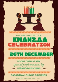 Orange Kwanzaa Flyer A3 template