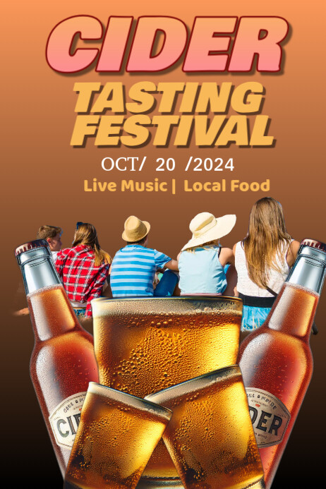 Orange List-based Cider Tasting Festival Poster template